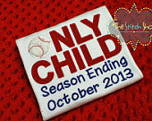 Only Child Expiring Baseball Themed Applique Shirt