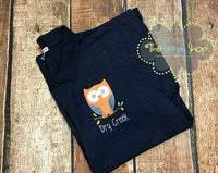 Owl Applique and Embroidered Polo