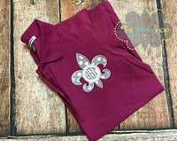 Fleur De Lis Monogram Applique and Embroidered Polo