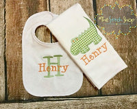 Alligator Bib and Burp Cloth Set