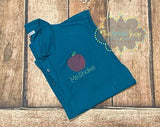 Sketch Stitched Apple with Name Embroidered Polo