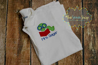 Bookworm Applique and Embroidered Polo