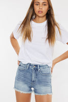 Kancan High Rise Contrast Stone Washed Shorts