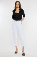 Kancan White Skinny Frayed Hem Jeans